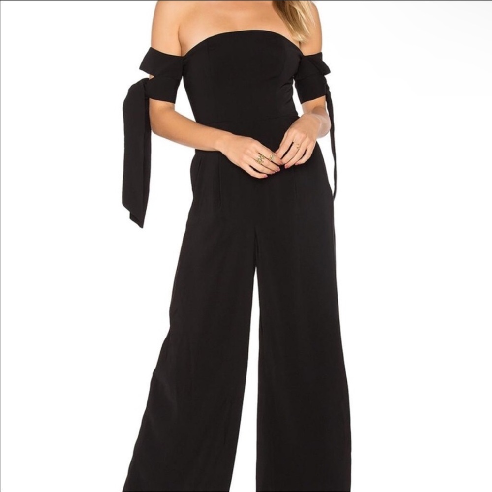 C/MEO Collective Strapless Black Jumpsuit Size S
